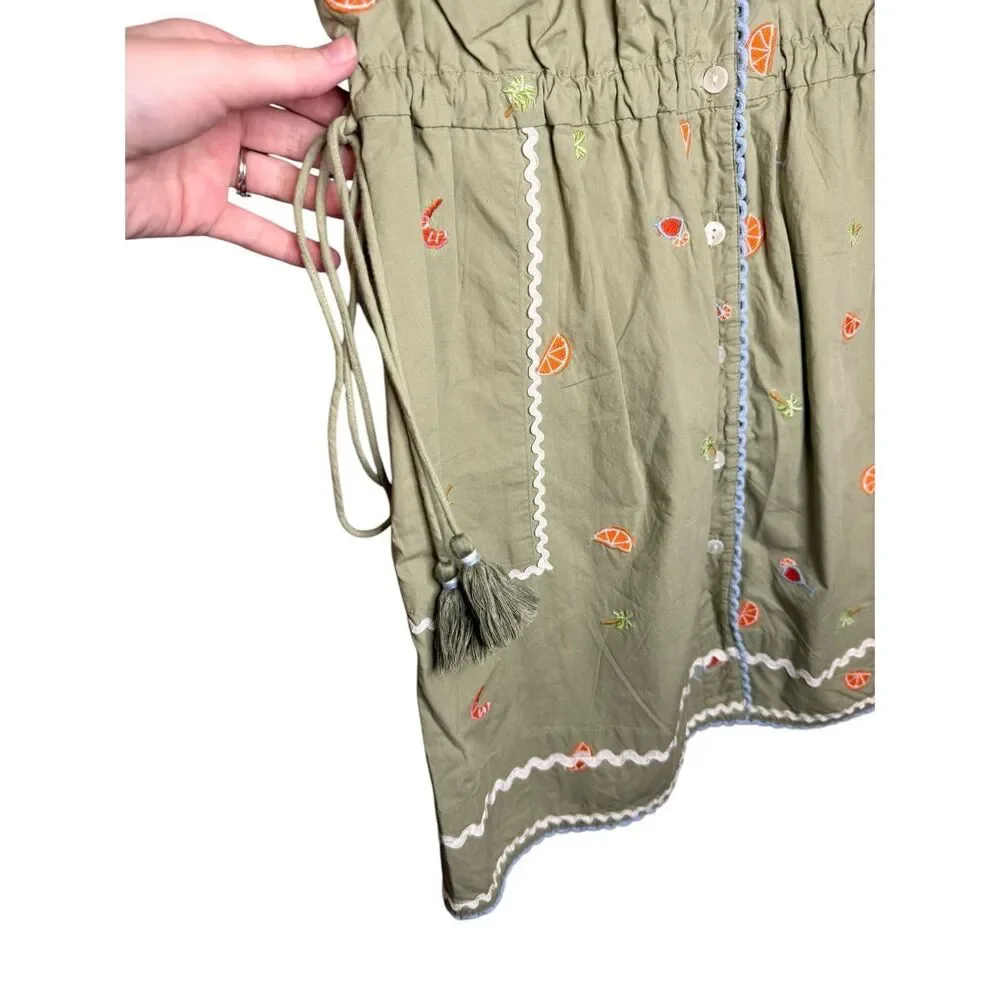 Roller Rabbit Ocaso Ellyott Embroidered Dress Green Size‎ XS